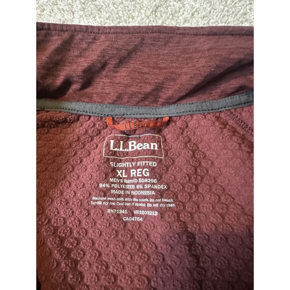 LL Bean Sweater Fleece Pullover Mens XL Red Slightly Fitted Snap Button - Picture 2 of 6